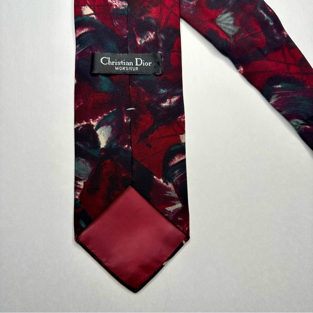 Vintage Christian DIOR MONSIEUR Abstract Brushstroke Classic Tie - Picture 5 of 6